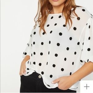 NWT polka dot textured blouse